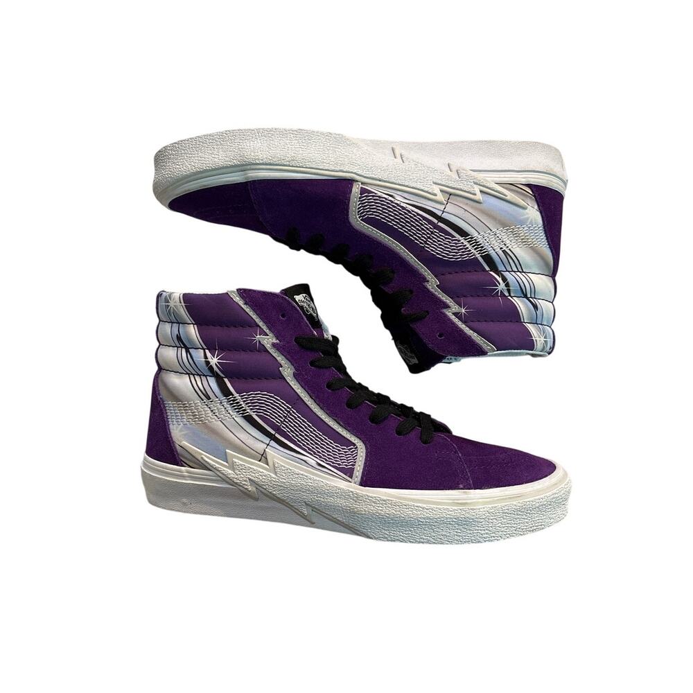 Vans Sk8-Hi Lightning Bolt Purple Suede Men 9 Women 10.5 Style 721454